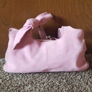 Suede pinkish violet handbag - anthropolgie